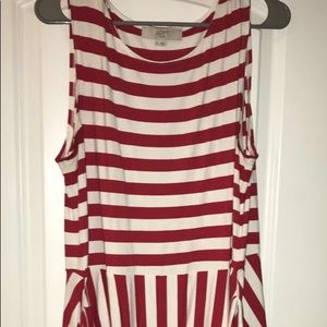 RED/White stripe Loft dress. Sleeveless.Never worn